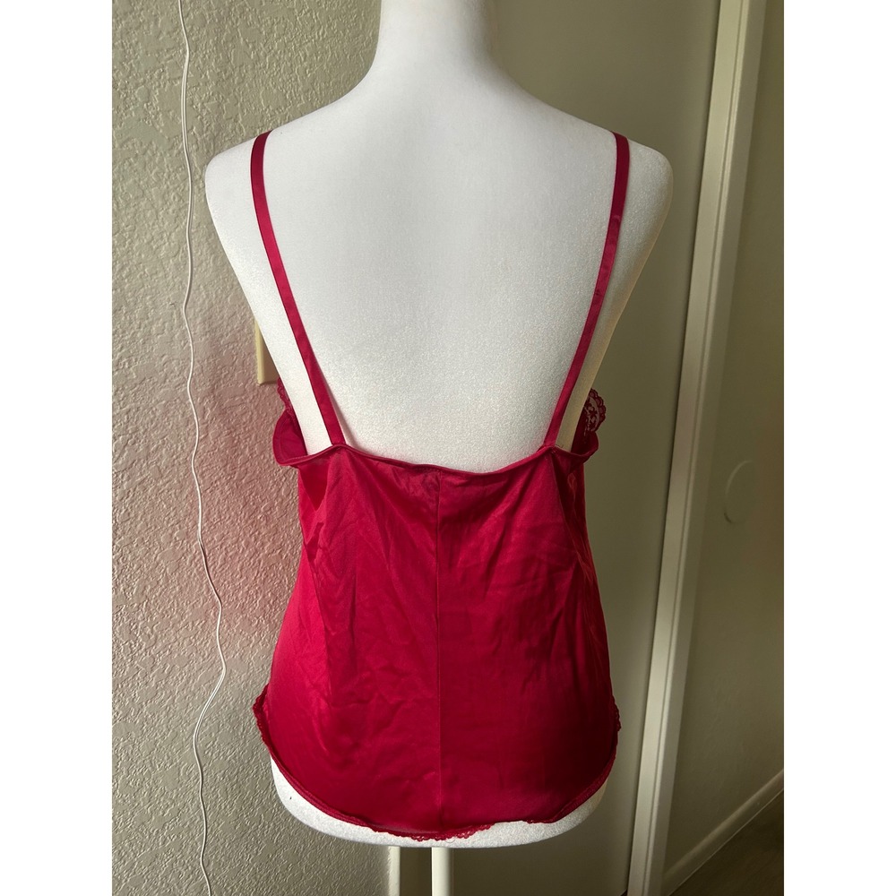 Secret‎ Accents Red Lace Trim Satin Cami Tank Top Layer S Coquette Fairy - Picture 2 of 12